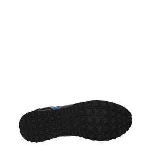 Blaue Leder-Sneakers mit niedrigem Schaft