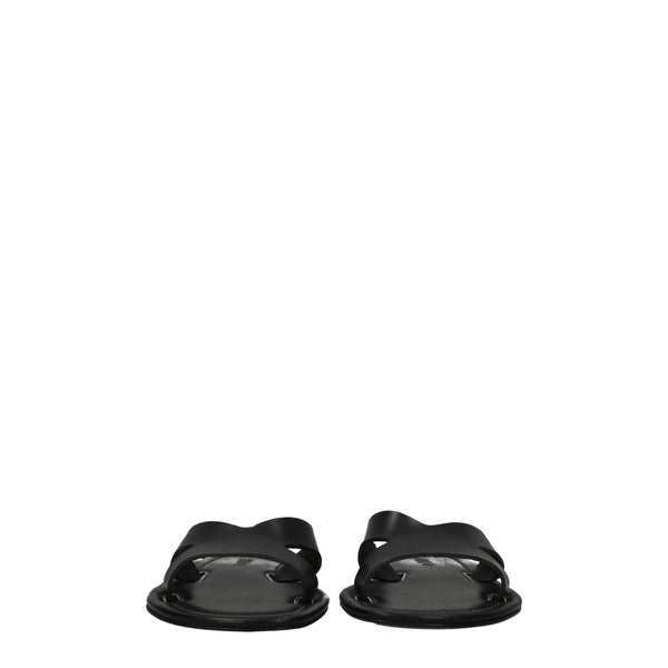 Elegante Leder-Hausschuhe in Schwarz