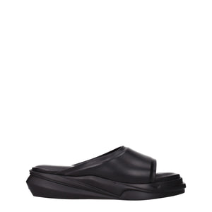 Elegante Leder-Hausschuhe in Schwarz