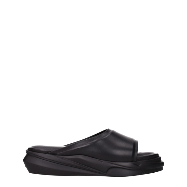 Elegante Leder-Hausschuhe in Schwarz
