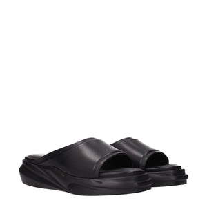 Elegante Leder-Hausschuhe in Schwarz