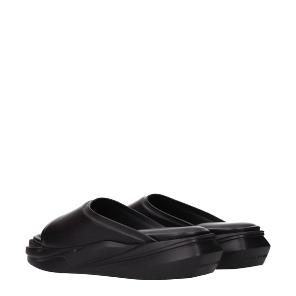 Elegante Leder-Hausschuhe in Schwarz
