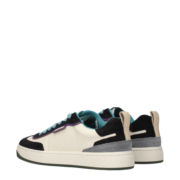 Bunte Sneaker aus Leder mit niedrigem Schaft