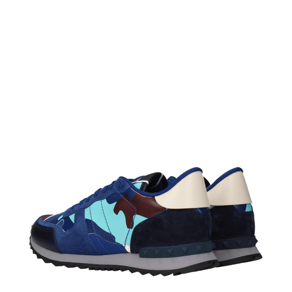 Blaue Leder Sportliche Turnschuhe