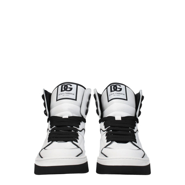Weiße High-Top-Sneaker aus Leder