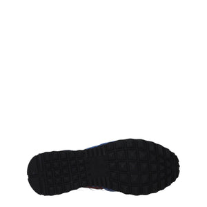 Blaue Leder Sportliche Turnschuhe