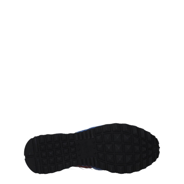 Blaue Leder Sportliche Turnschuhe