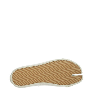 Weiße Stoff-Sneaker mit niedrigem Schaft