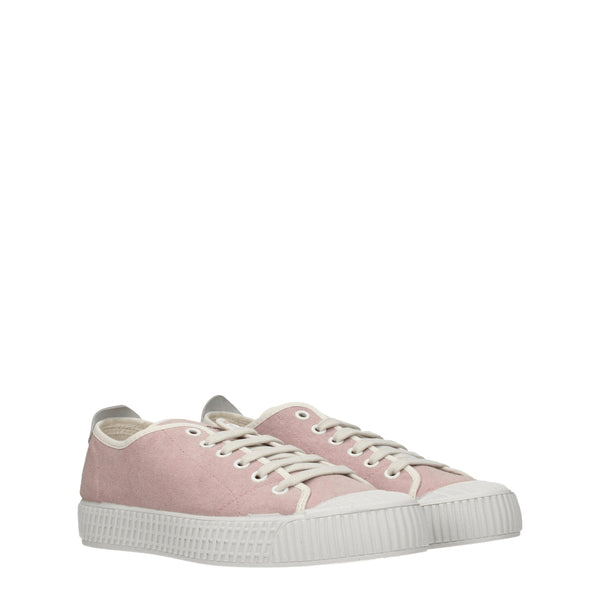 Rosa Stoff-Sneaker mit niedrigem Schaft