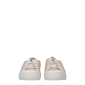 Rosa Stoff-Sneaker mit niedrigem Schaft