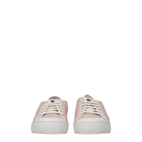 Rosa Stoff-Sneaker mit niedrigem Schaft