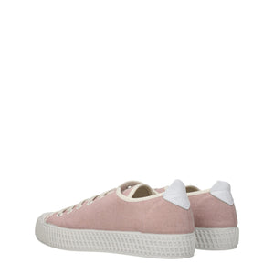 Rosa Stoff-Sneaker mit niedrigem Schaft