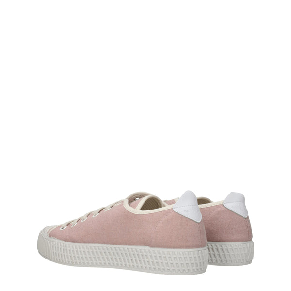 Rosa Stoff-Sneaker mit niedrigem Schaft