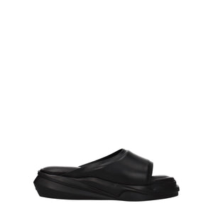 Elegante Leder-Hausschuhe in Schwarz