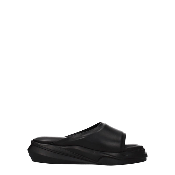 Elegante Leder-Hausschuhe in Schwarz