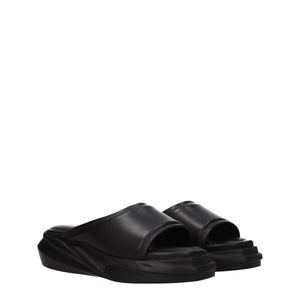 Elegante Leder-Hausschuhe in Schwarz