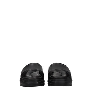 Elegante Leder-Hausschuhe in Schwarz
