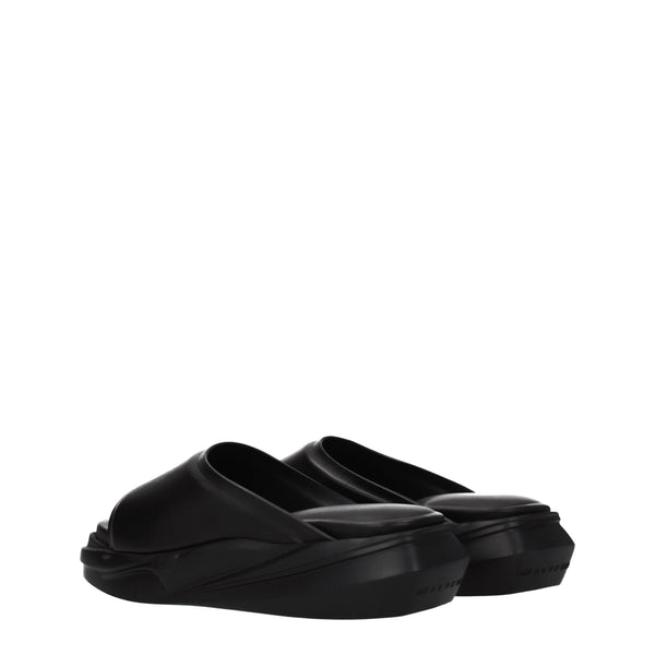 Elegante Leder-Hausschuhe in Schwarz