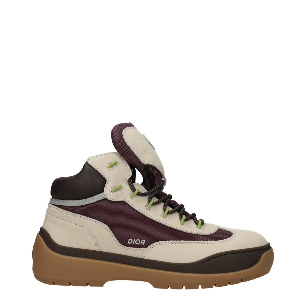 Beige Lederstiefeletten