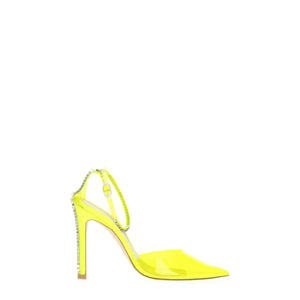 Gelbe PVC-Stilettosandalen