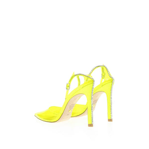 Gelbe PVC-Stilettosandalen