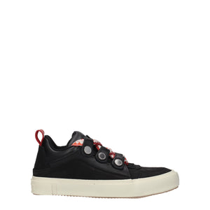 Schwarze Leder-Sneaker mit niedrigem Schaft