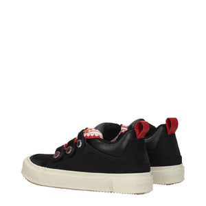 Schwarze Leder-Sneaker mit niedrigem Schaft