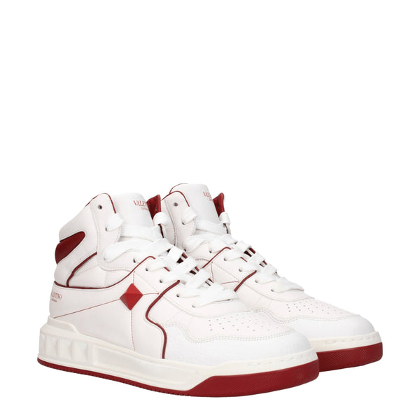 Weiße High-Top-Sneaker aus Leder