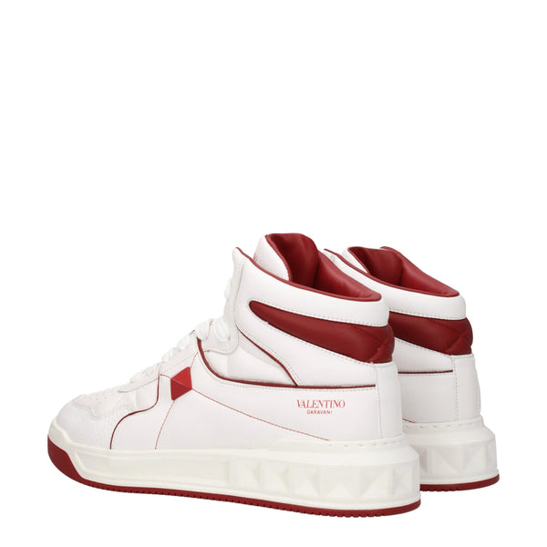 Weiße High-Top-Sneaker aus Leder