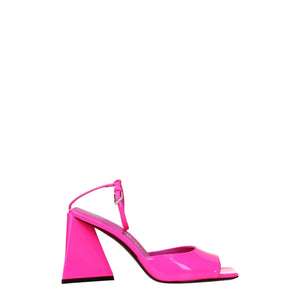 Pinke Leder-Stilettosandalen