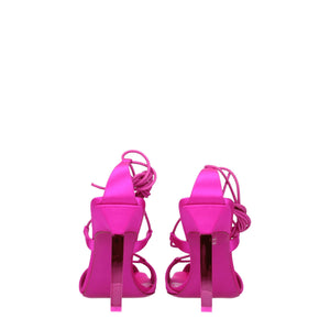 Pinke Satin-Stilettosandalen