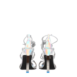 Elegante Graue Leder-Stilettos