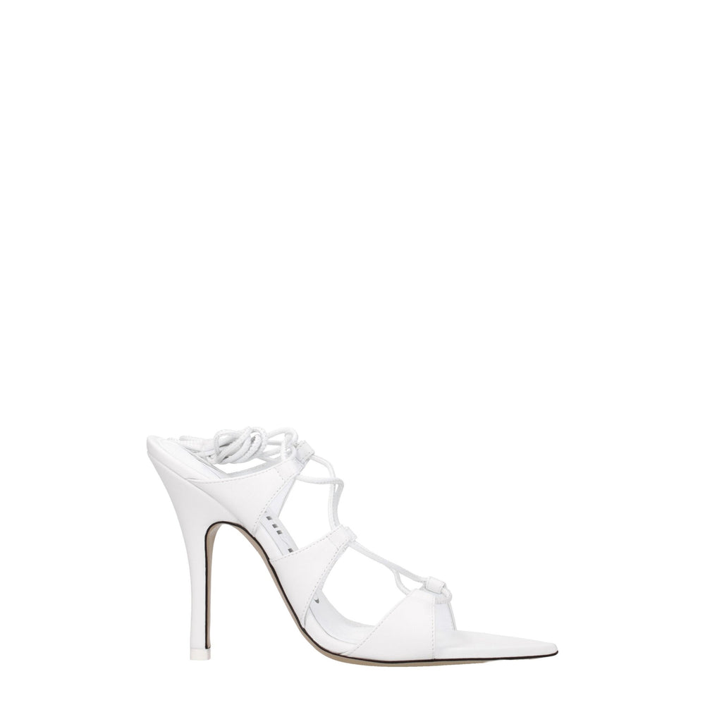 Weiße Leder-Stilettos mit Absatz