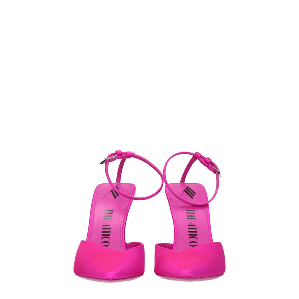 Pinke Satin Sandalen mit Stiletto-Absatz