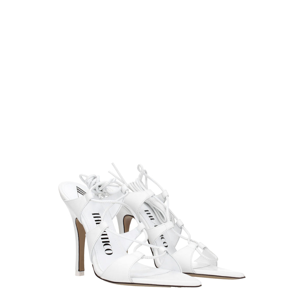 Weiße Leder-Stilettos mit Absatz