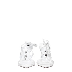 Weiße Leder-Stilettos mit Absatz