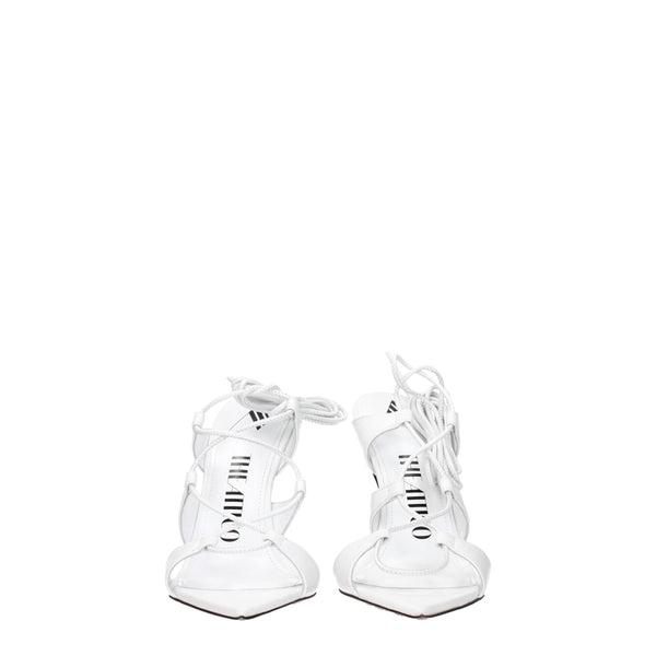 Weiße Leder-Stilettos mit Absatz