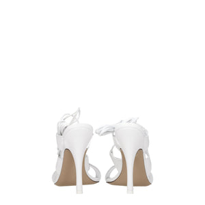 Weiße Leder-Stilettos mit Absatz