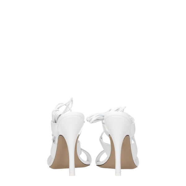 Weiße Leder-Stilettos mit Absatz