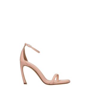 Pinke Leder-Stilettosandalen