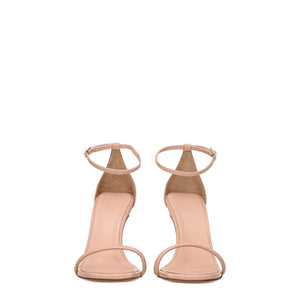 Pinke Leder-Stilettosandalen