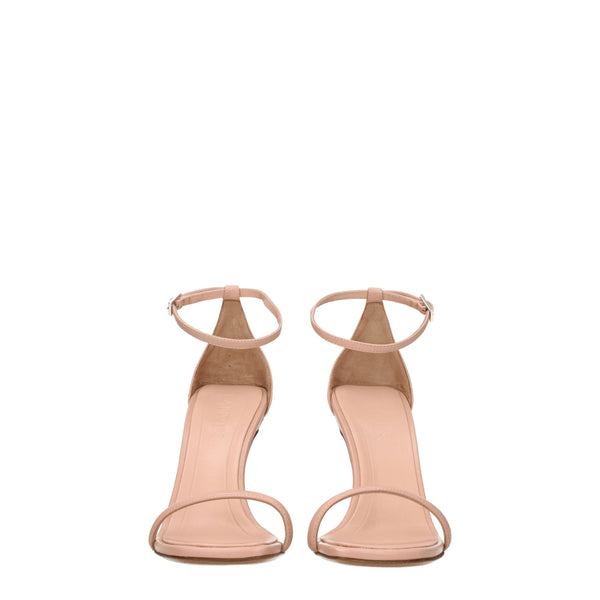 Pinke Leder-Stilettosandalen