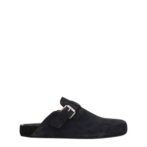 Elegante Leder-Hausschuhe in Schwarz