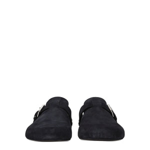 Elegante Leder-Hausschuhe in Schwarz