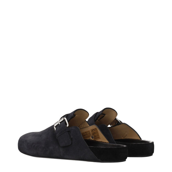 Elegante Leder-Hausschuhe in Schwarz