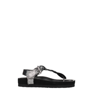 Schwarze Flip-Flop-Sandalen aus Leder