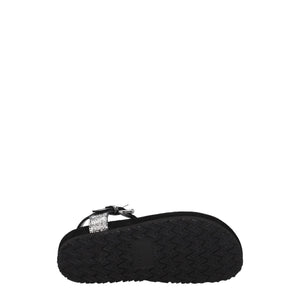 Schwarze Flip-Flop-Sandalen aus Leder