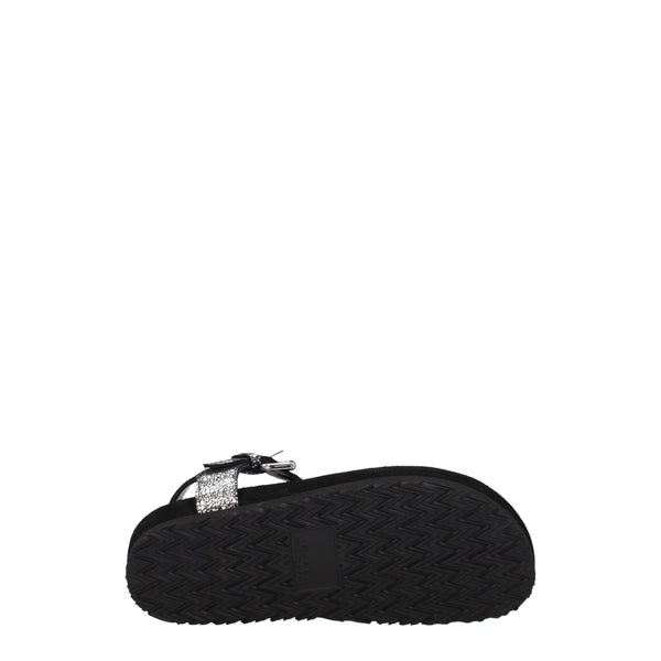 Schwarze Flip-Flop-Sandalen aus Leder