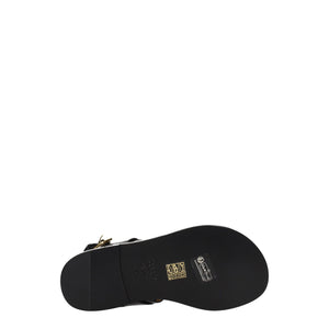 Schwarze Flip-Flop-Sandalen aus Leder