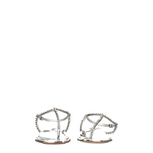 Graue Flip-Flop-Sandalen aus Leder